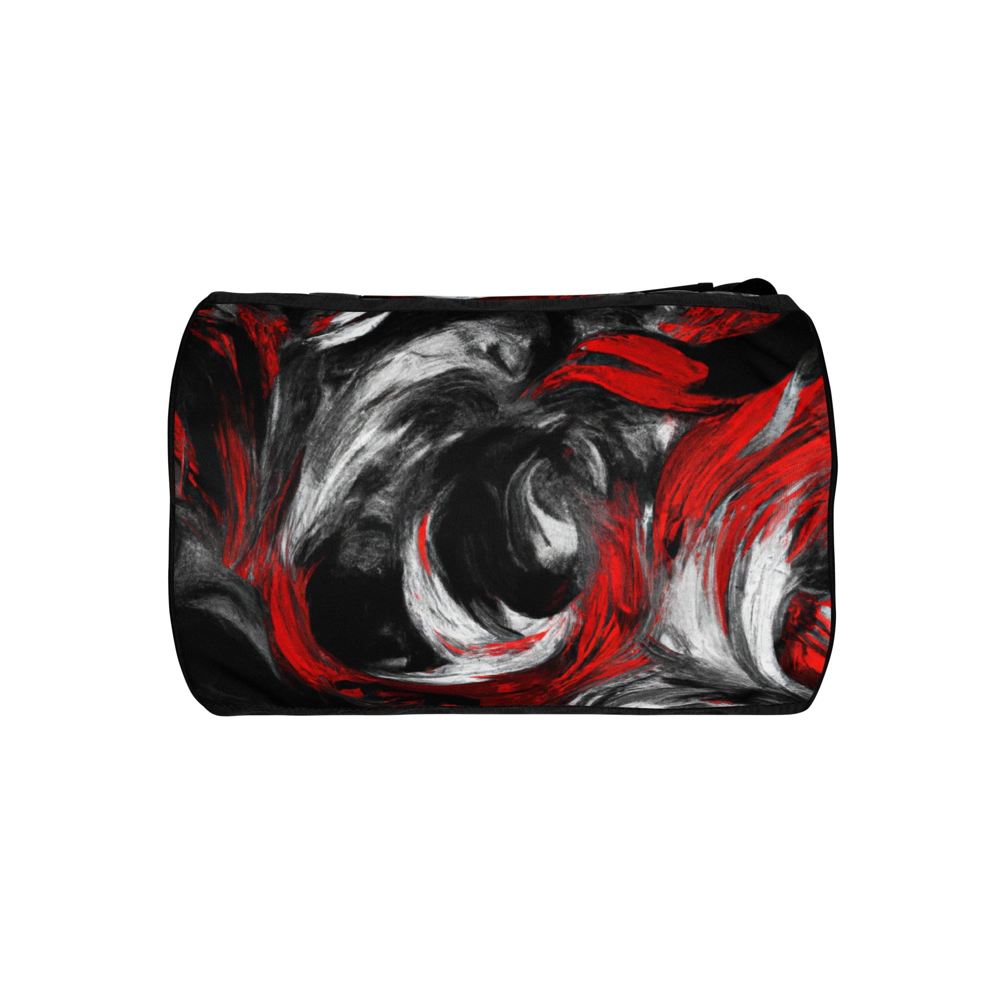 Crossbody Water-resistant Travel Bag - Decorative Black Red White-3