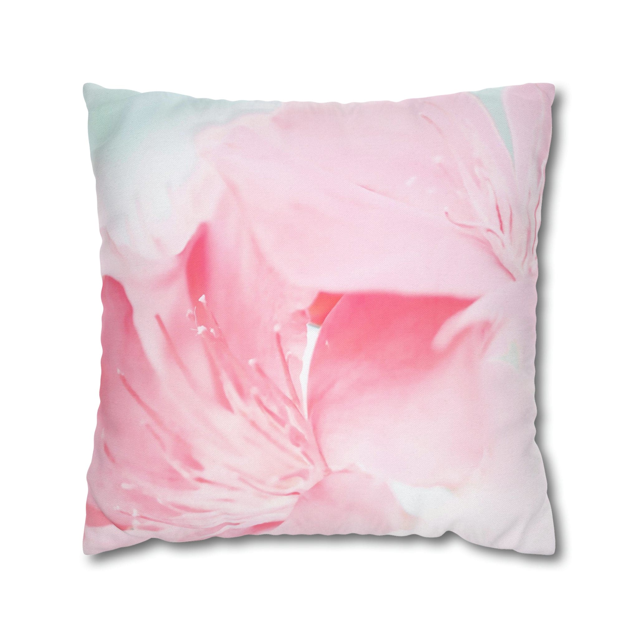 Decorative Throw Pillow Cover - Peaceful Pink Flower Bloom-0
