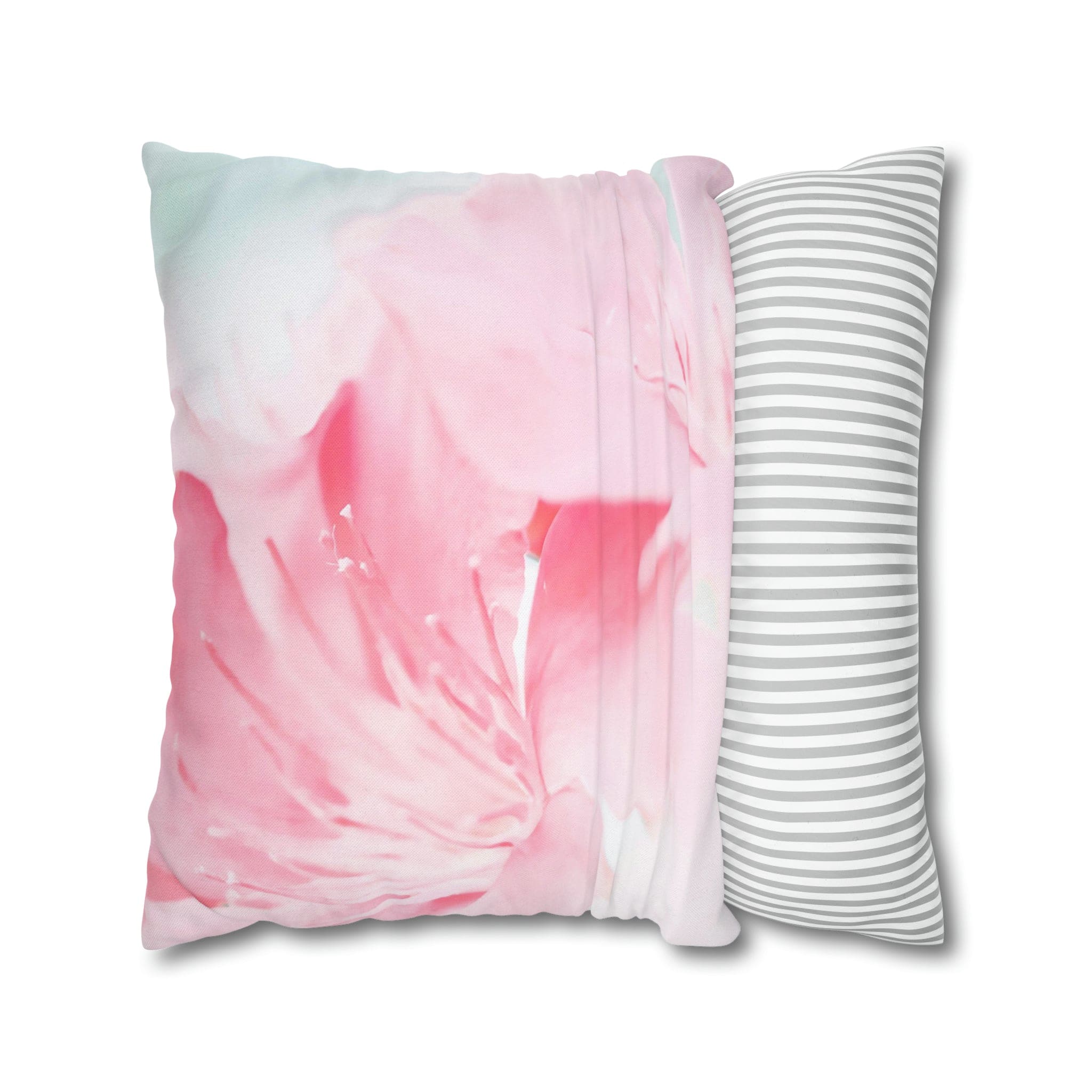 Decorative Throw Pillow Cover - Peaceful Pink Flower Bloom-4
